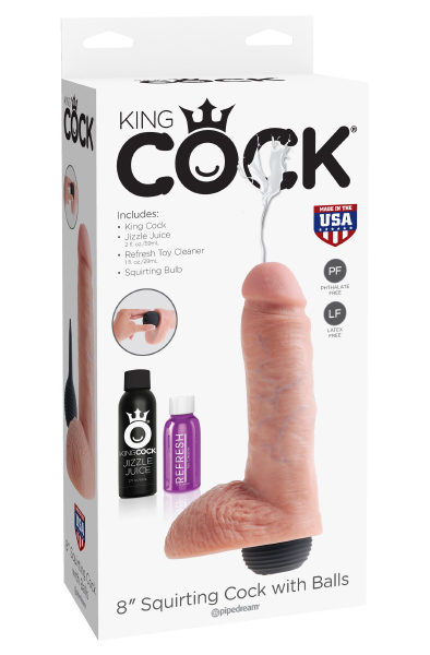 Pipedream King Cock Squirting Cock With Balls 20 cm - Smidzināšanas dildo 2