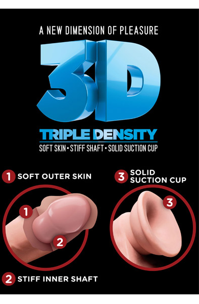 Pipedream King Cock Triple Density 25 cm - Dzīvīgs dildo 3