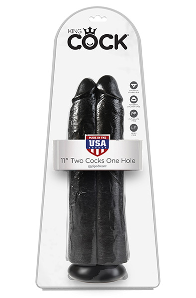 Pipedream King Cock Two Cocks One Hole 28 cm - Dubultā dildo 2