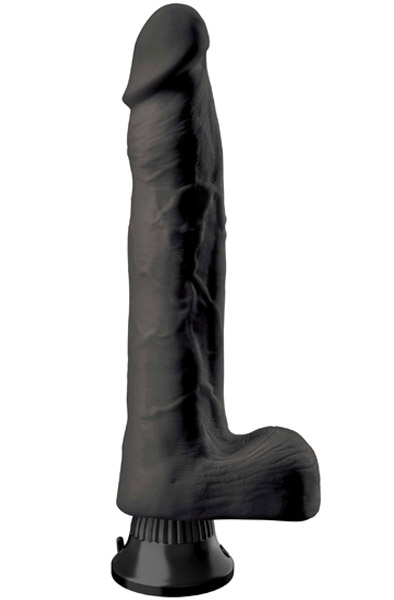 Pipedream Real Feel Deluxe Black 30 cm - Vibrējošs dildo 1