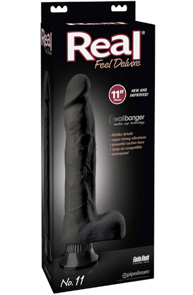 Pipedream Real Feel Deluxe Black 30 cm - Vibrējošs dildo 3