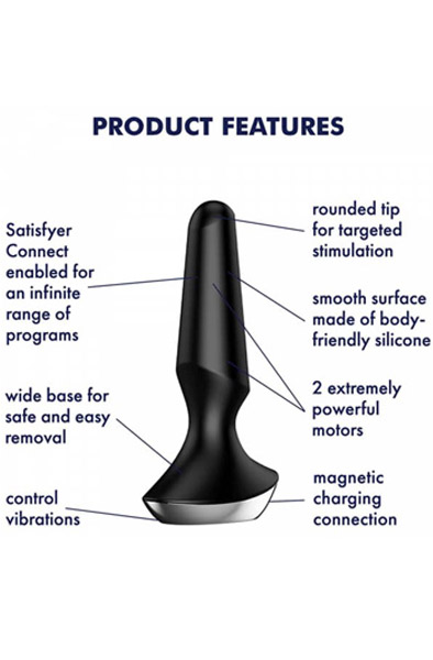Plug-ilicious 2 Black Bluetooth & App - Vibrējošs anālais spraudnis 2