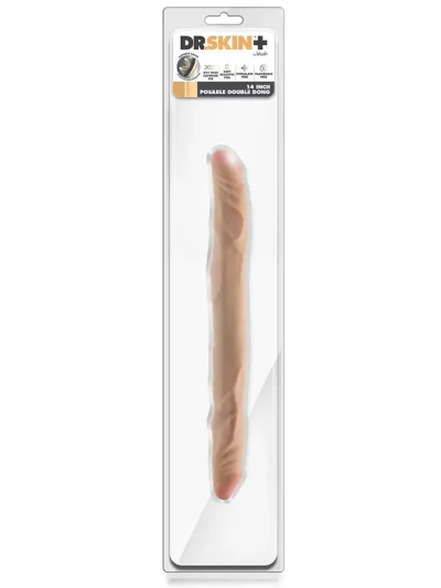 Posable Double Dong Beige 35,5 cm - Dubultā dildo 4