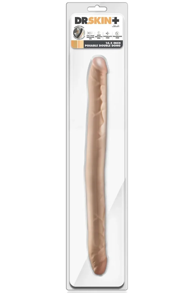 Posable Double Dong Beige 42 cm - Dubultā dildo 5