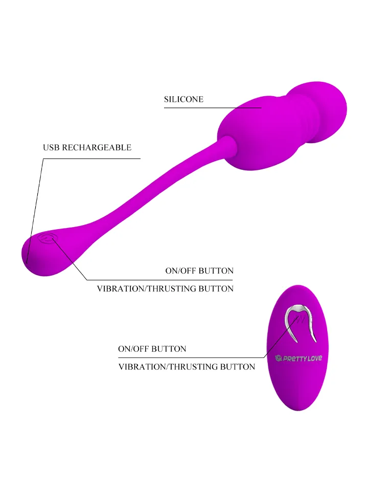 Pretty Love Callieri Remote Thrusting Egg - Vibrējoša ola 3 [full]