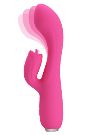Pretty Love Doreen Pink - Trušu vibrators ar rotējošu mēli 1