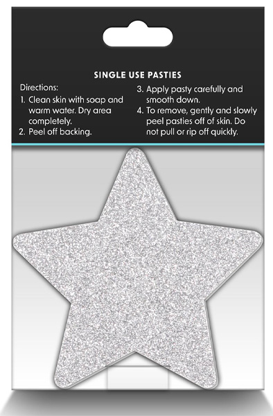 Pretty Pasties Glitter Stars Red Silver 2 Pair - Sprauslu pārsegi 3