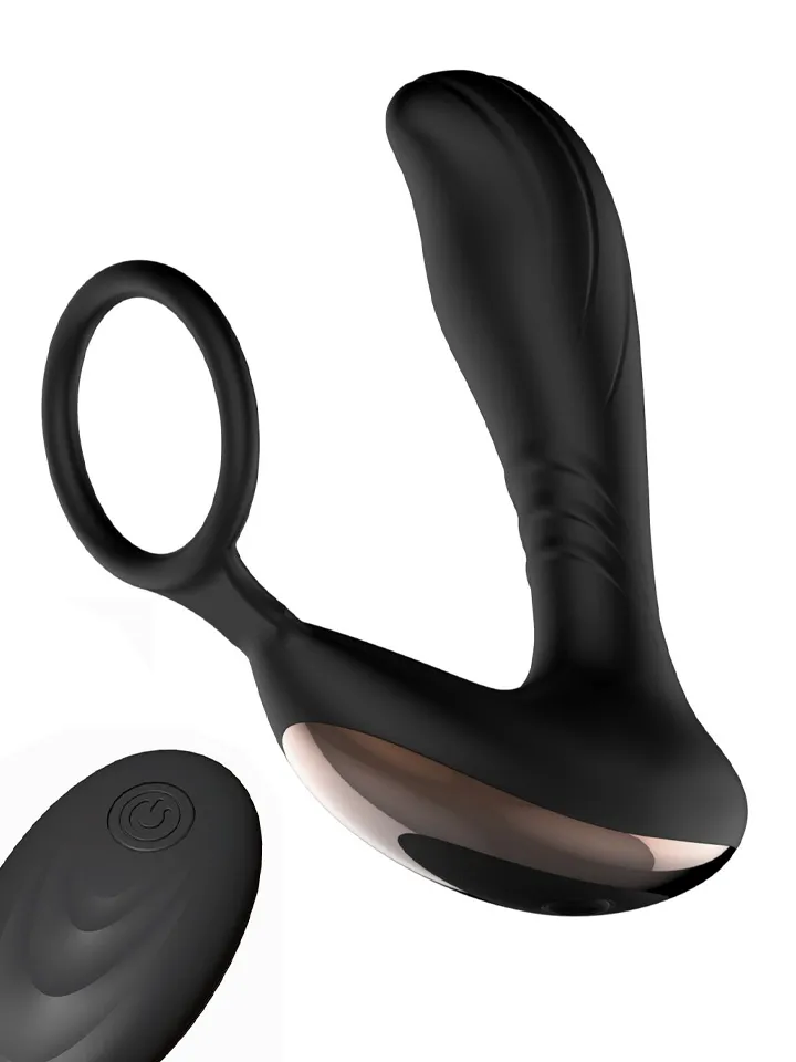Prostate Massager With Penis Ring - Prostatas vibrators ar dzimumlocekļa gredzenu 3 [full]
