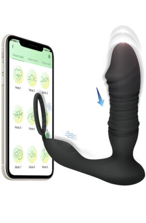 Prostate Massager With Thrusting & App - Prostatas vibrators ar dzimumlocekļa gredzenu 1