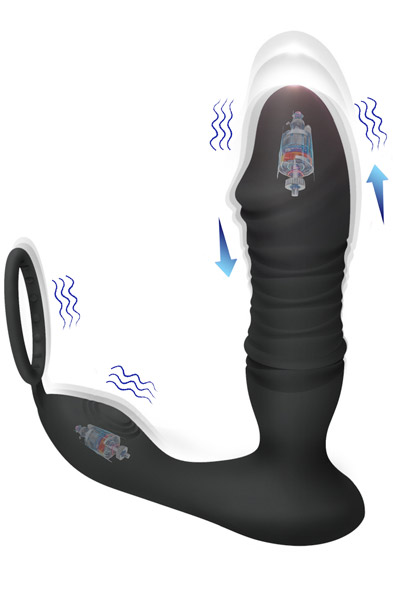 Prostate Massager With Thrusting & App - Prostatas vibrators ar dzimumlocekļa gredzenu 2