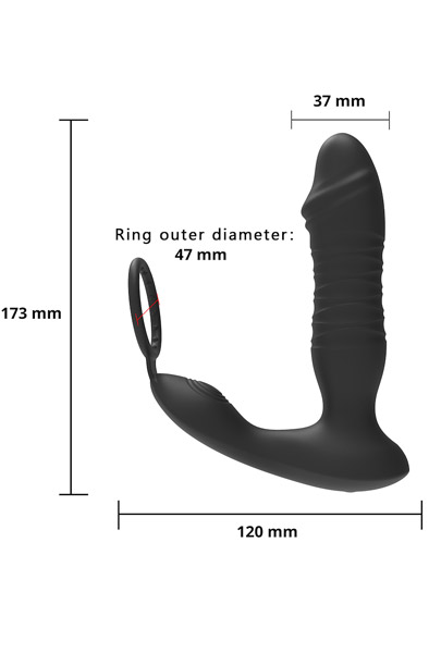 Prostate Massager With Thrusting & App - Prostatas vibrators ar dzimumlocekļa gredzenu 3