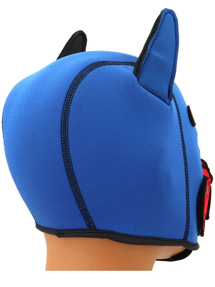 Puppy Fox Neoprene Hood Blue-Red - BDSM maska 3