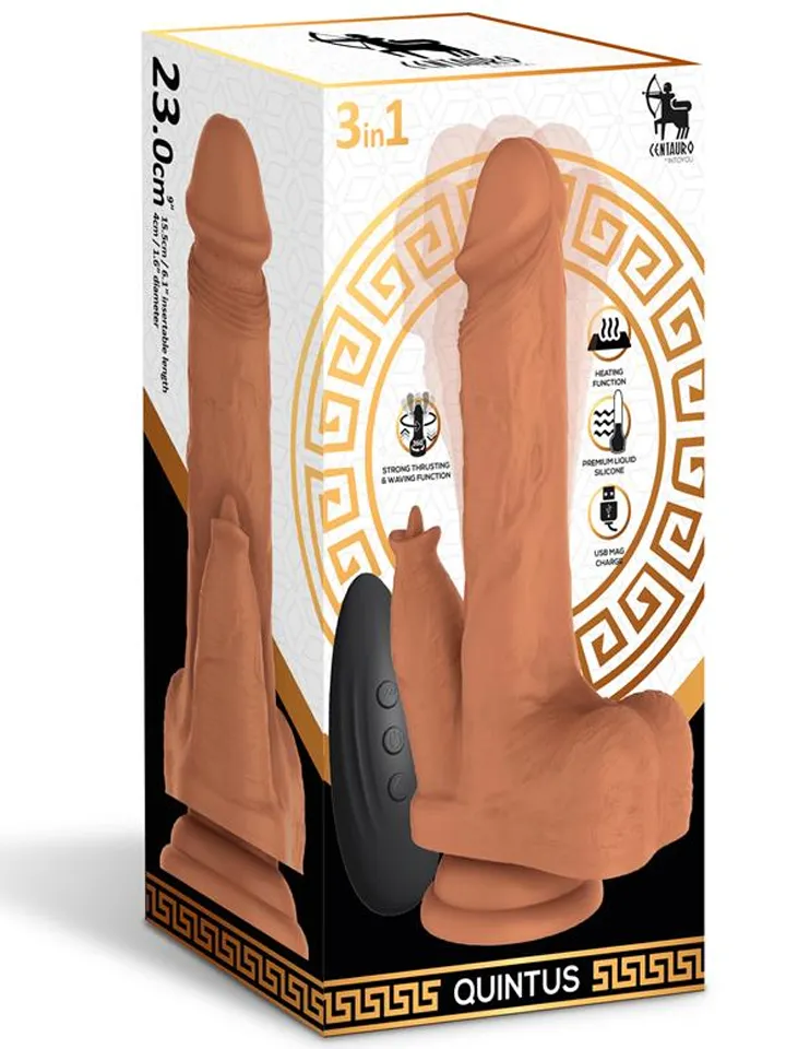 Quintus Thrusting, Waving & Vibration Dildo 23 cm - Vibrējošs dildo 4