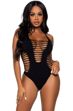 Racer Back Thong Bodysuit Black - Tedijs 1