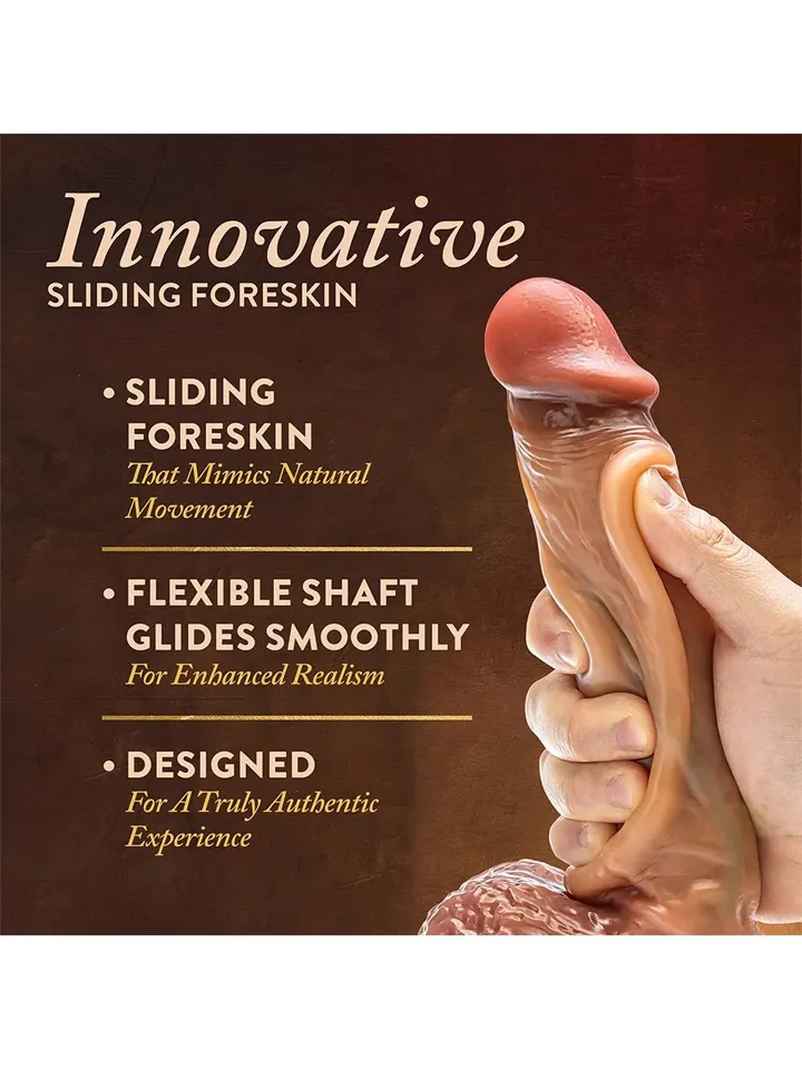 Raphael Sliding Foreskin Dildo With Balls 24 cm - Dzīvīgs dildo 3 [full]
