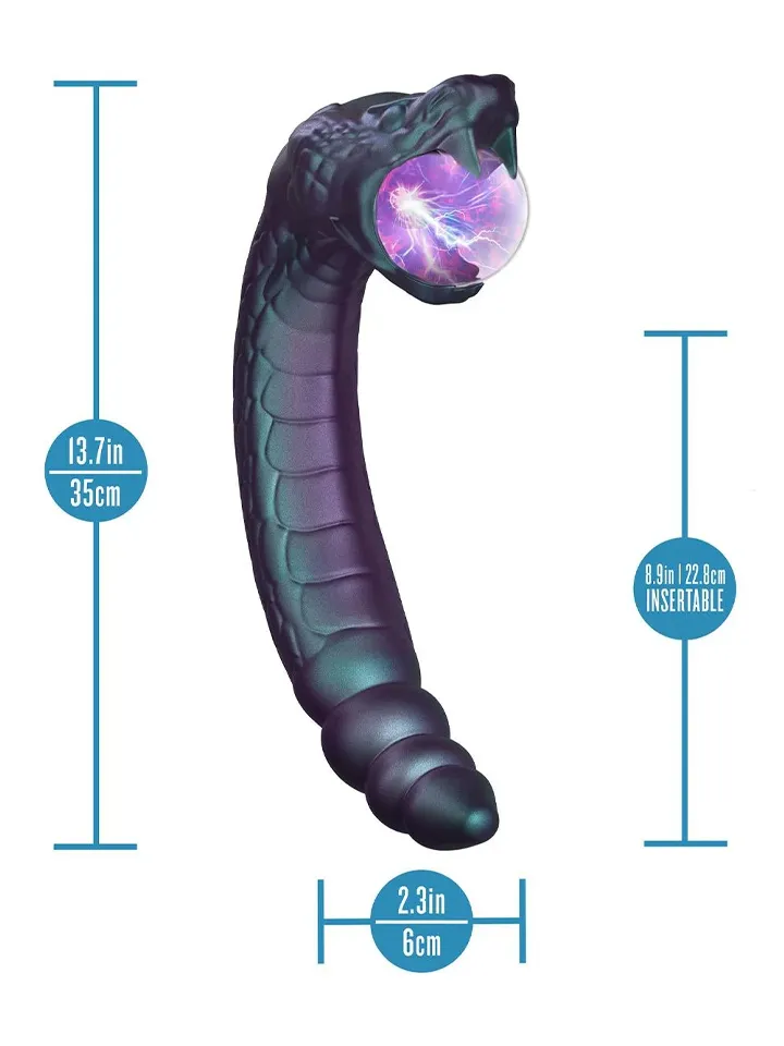 Rattle Snake Glowing Plasma Globe - Dragon dildo 4 [full]