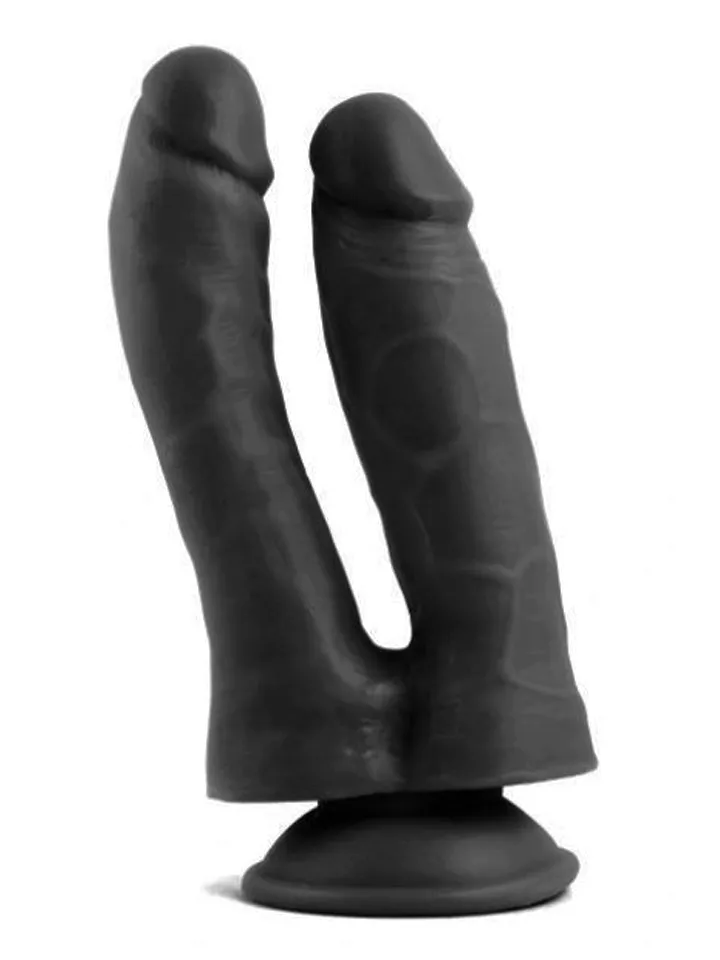 Realistic Penis Double Penetration Black 18,5 cm - Dubultā dildo deva 1 [full]
