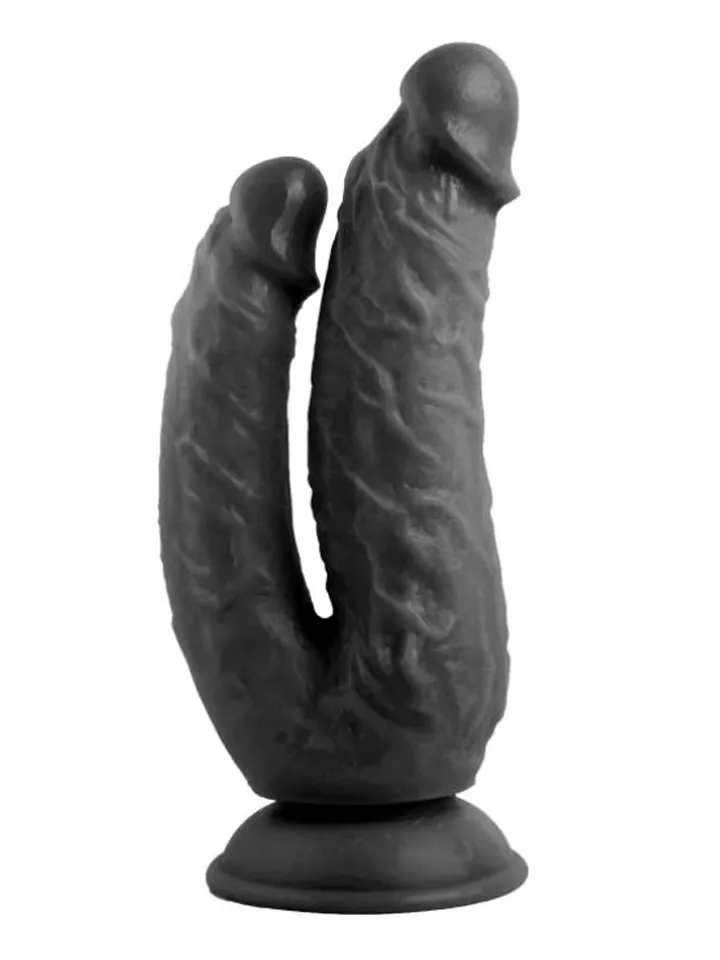 Realistic Penis Double Penetration Black 21 cm - Dubultā dildo 1 [full]
