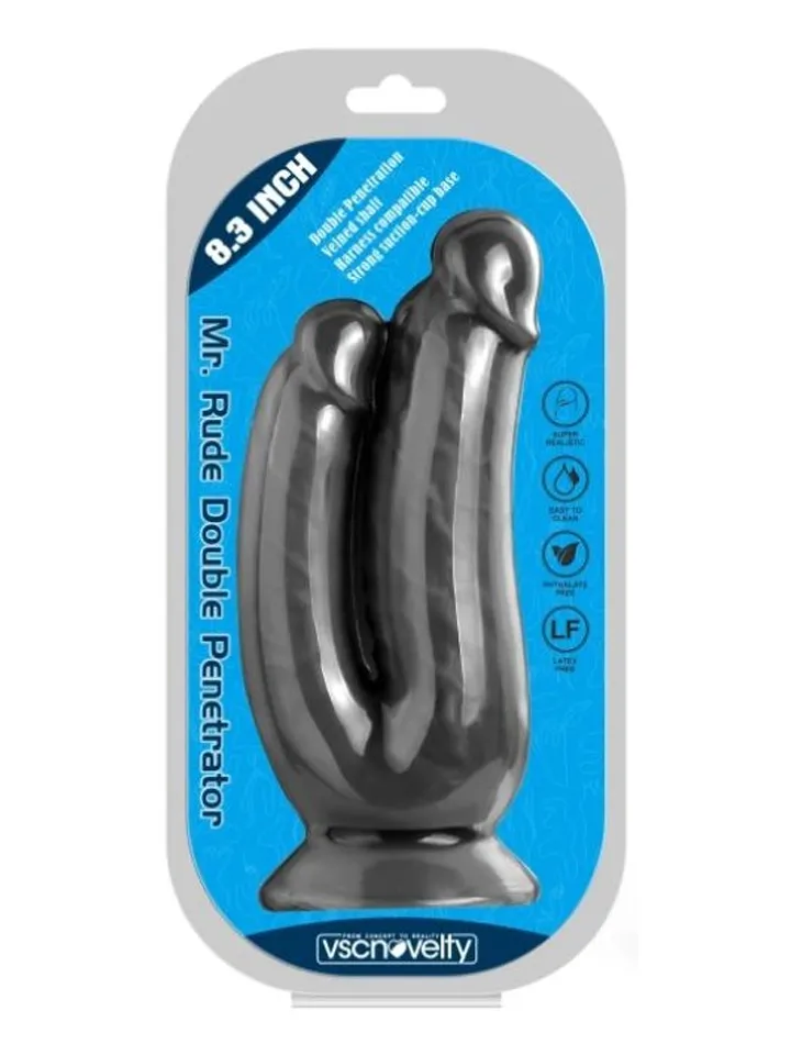 Realistic Penis Double Penetration Black 21 cm - Dubultā dildo 3 [full]