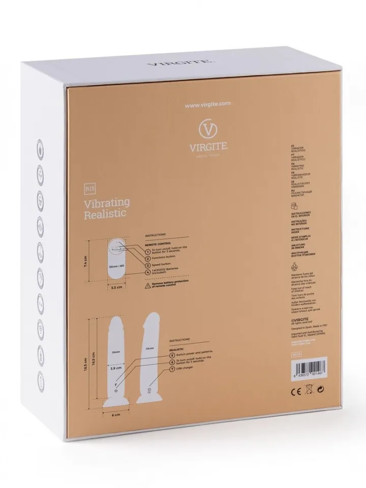 Realistic Vibrating Dildo With Remote 18,5 cm - Vibrējošs dildo 5 [full]