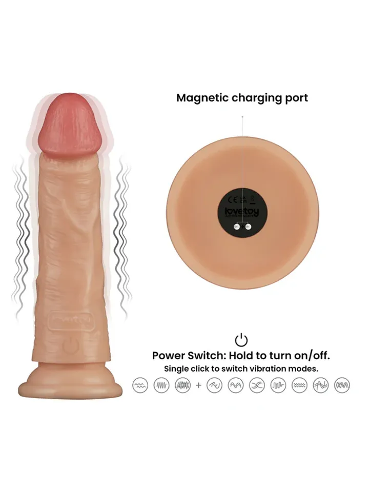 Realistic Vibrating Power Cock 18 cm - Vibrējošs dildo 2 [full]
