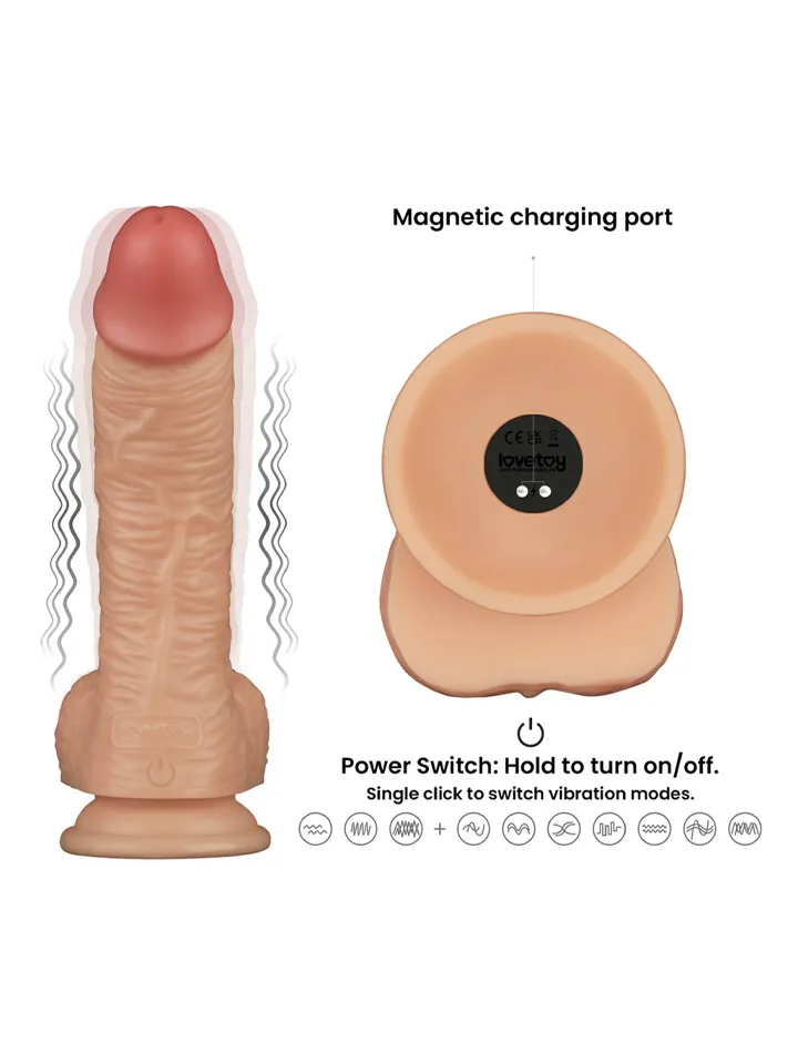 Realistic Vibrating Power Cock 22 cm - Vibrējošs dildo 2 [full]