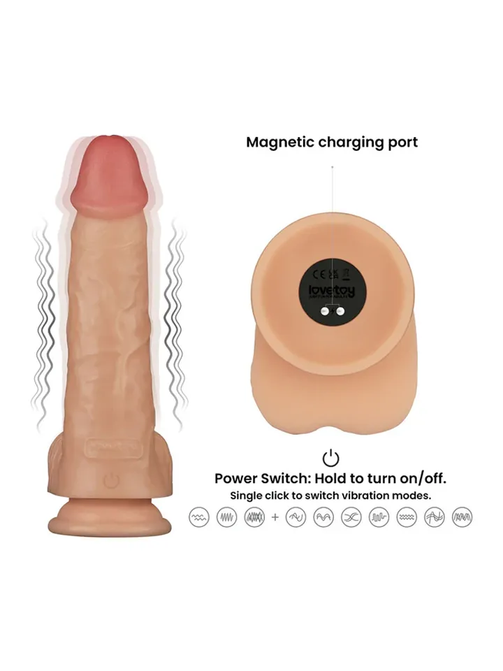 Realistic Vibrating Power Cock 23 cm - Vibrējošs dualdildo 2 [full]