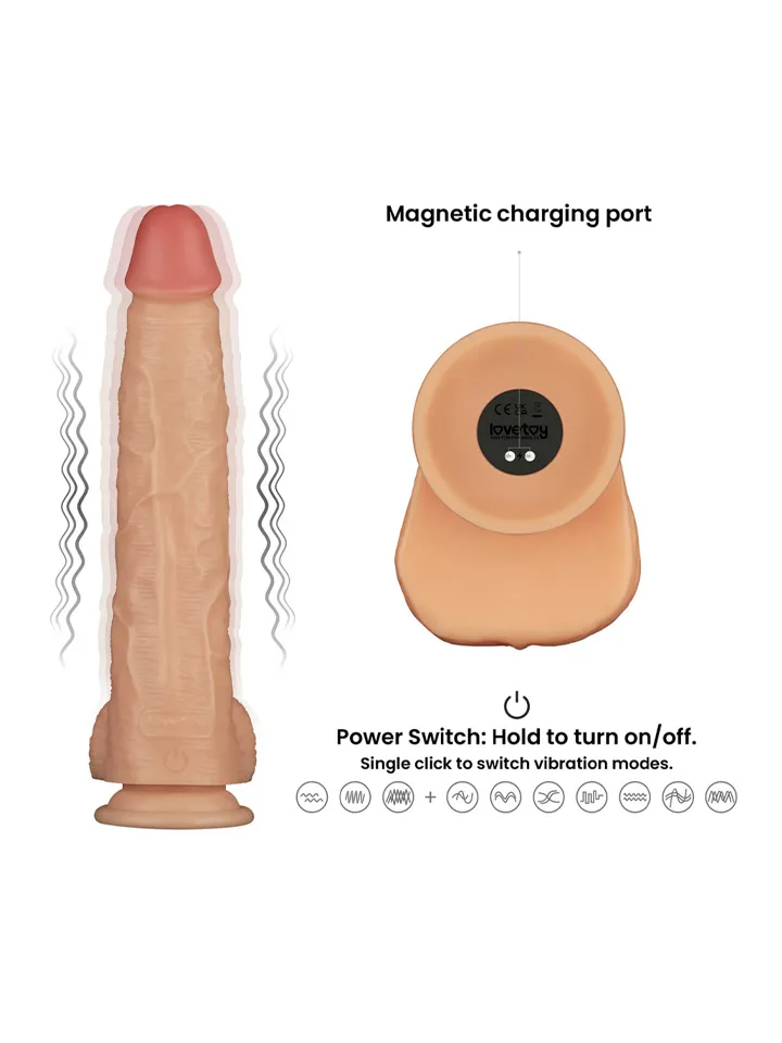 Realistic Vibrating Power Cock 28,3 cm - Vibrējošs dildo 2 [full]