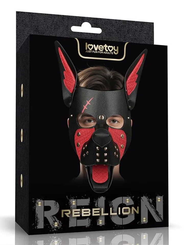 Rebellion Reign Scarred Alpha Pup Mask Red - BDSM maska 1 [full]