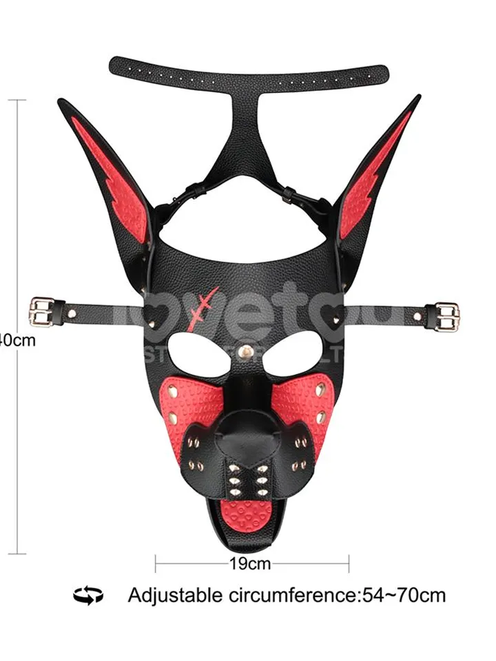 Rebellion Reign Scarred Alpha Pup Mask Red - BDSM maska 2 [full]
