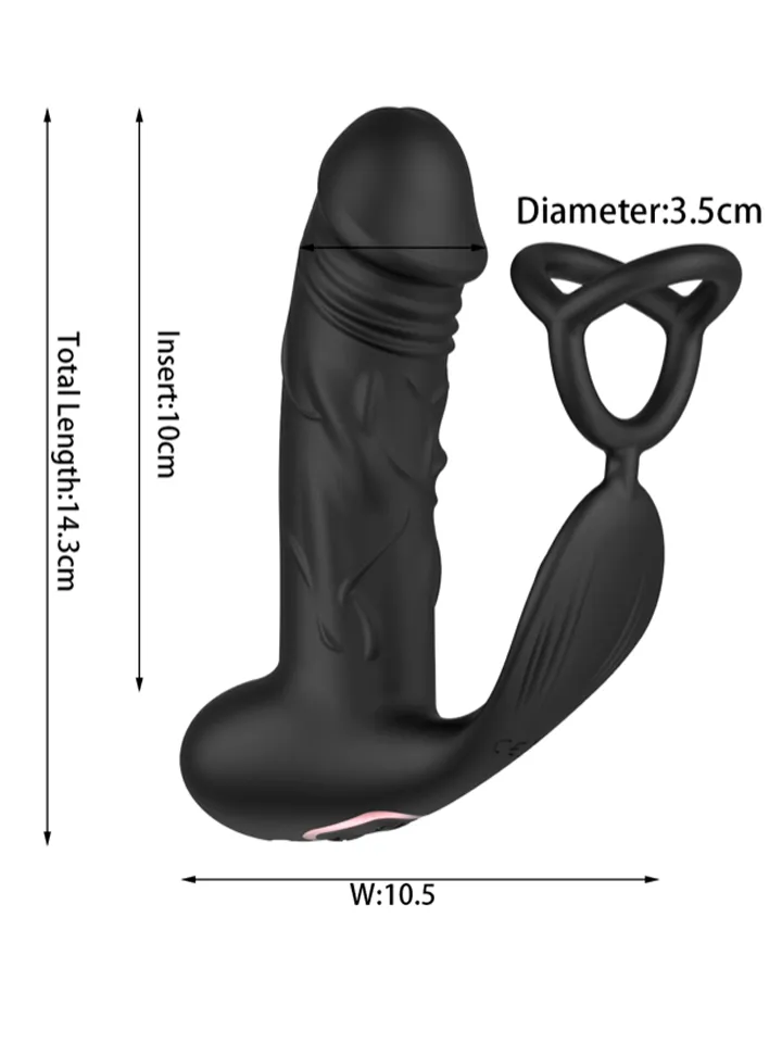 Rechargeable Vibrating Prostate Massager - Prostatas vibrators ar dzimumlocekļa gredzenu 4