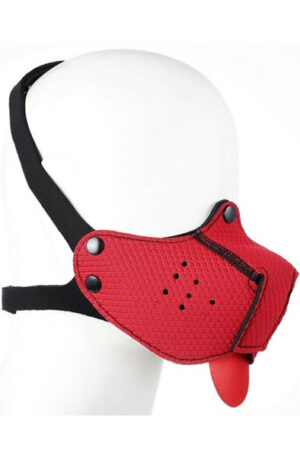 Red Puppy Neoprene Snout + Tongue - BDSM maska 1