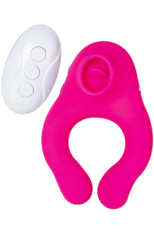 Remote Controlled Vibrating Licking Cock Ring Pink - Vibrējošs gaiļa gredzens 1
