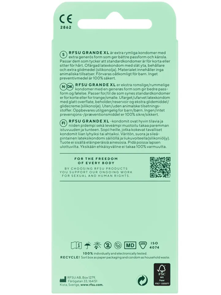 RFSU Grande XL 10-pack - Īpaši lieli prezervatīvi 2