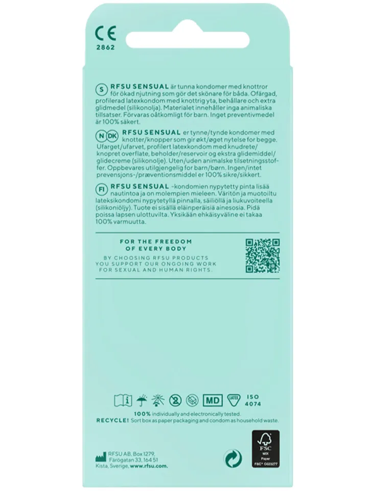 RFSU Sensual (Näkken) Kondomer 10-pack - Teksturēti prezervatīvi 2
