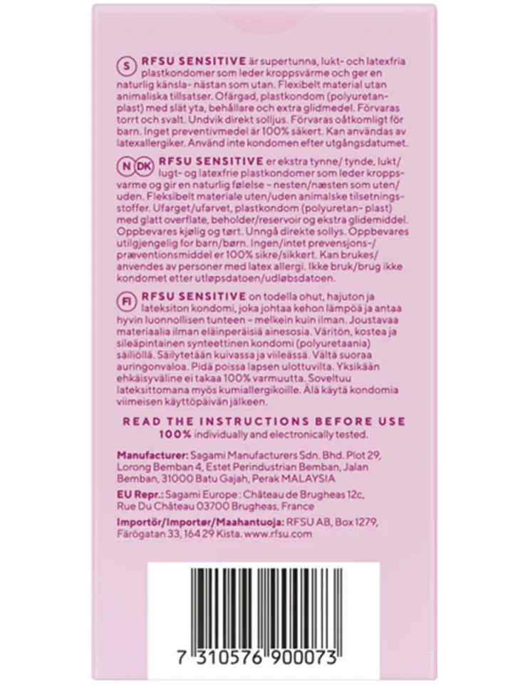 RFSU So Sensitive 6-pack - Plāni prezervatīvi 2