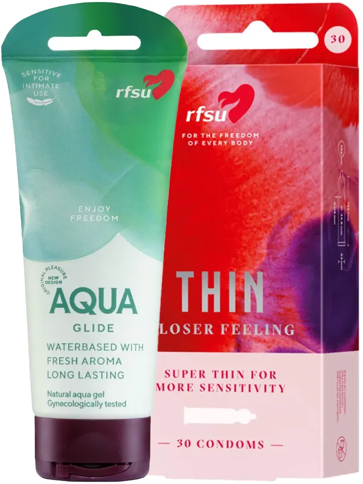RFSU Thin 30-pack + Aqua Glide 100ml - Piedāvājumi 1