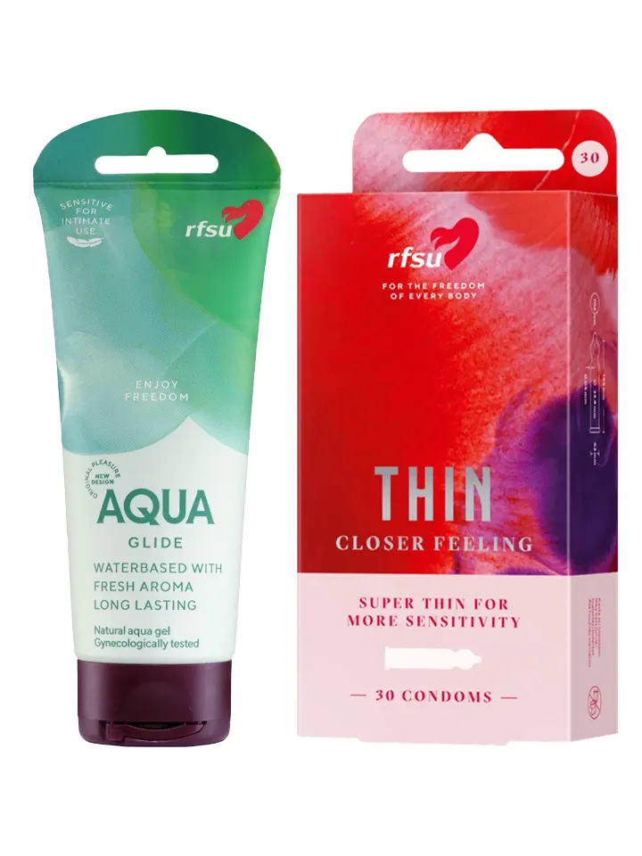 RFSU Thin 30-pack + Aqua Glide 100ml - Piedāvājumi 2