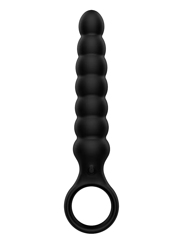 Ribbed Anal Plug With Vibrations Black - Vibrējošs anālais spraudnis 1 [full]