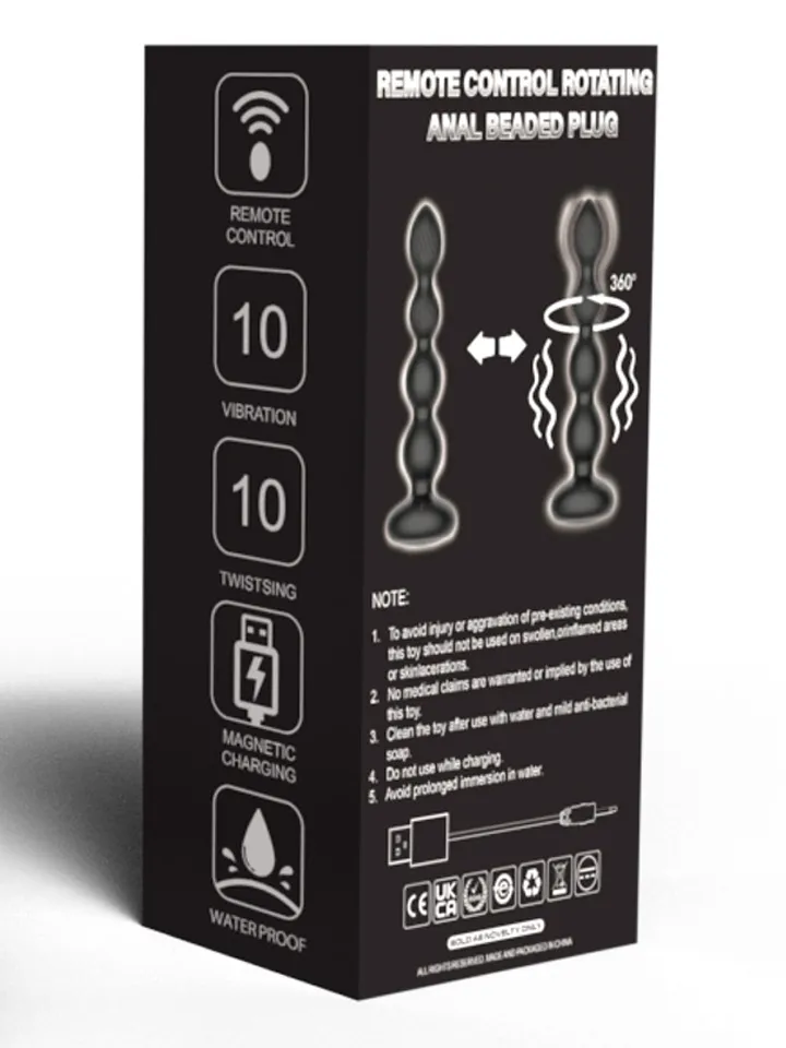 Rotating Anal Beaded Plug - Vibrējošas anālās krelles 5 [full]