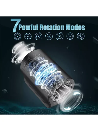 Rotating Masturbator 7 Modes Black - Automātiskais masturbators 2