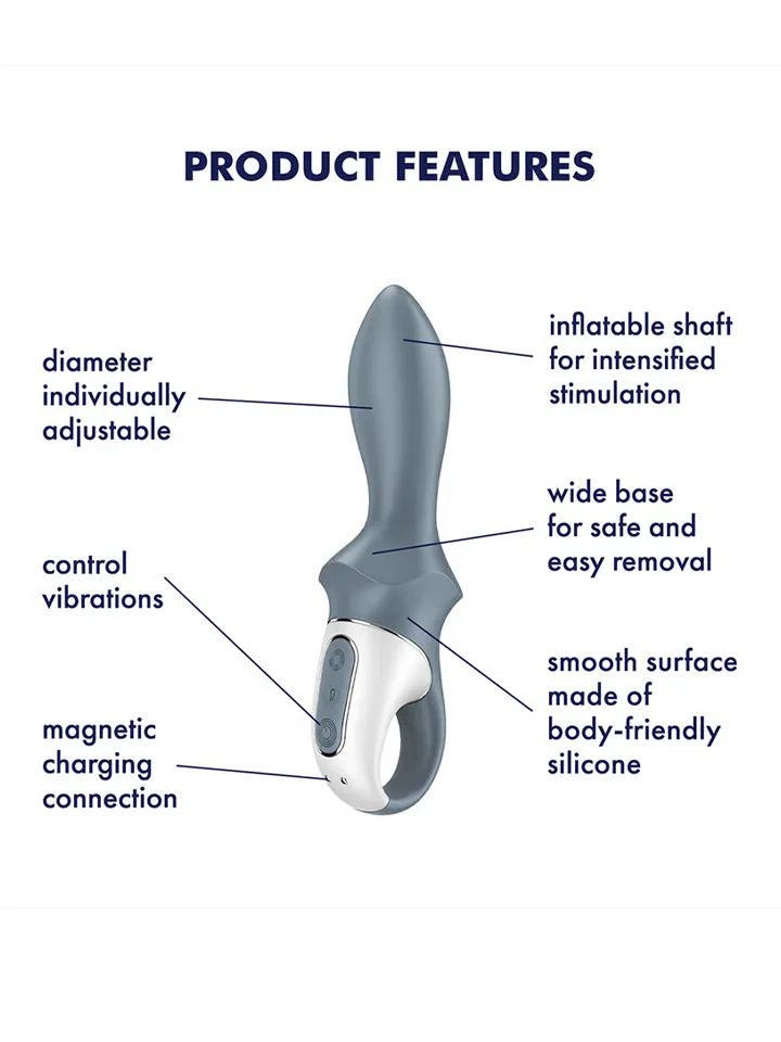 Satisfyer Air Pump Booty 1 Grey - Vibrējošs anālais dildo 2 [full]