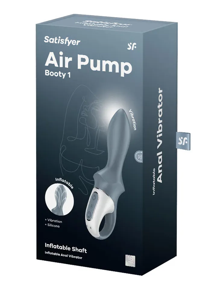 Satisfyer Air Pump Booty 1 Grey - Vibrējošs anālais dildo 5 [full]