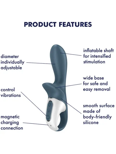 Satisfyer Air Pump Booty 2 Dark Grey - Anālais vibrators 2