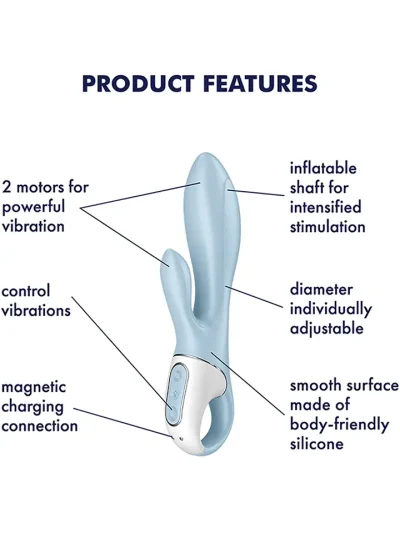 Satisfyer Air Pump Bunny 1 Blue - Trušu vibrators 2