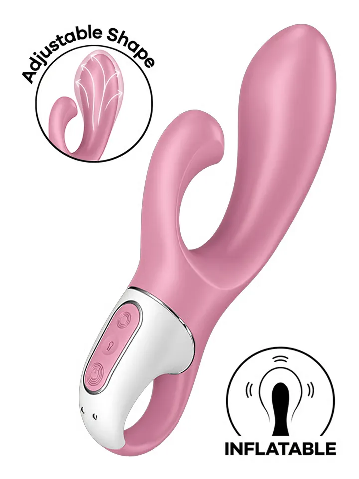 Satisfyer Air Pump Bunny 2 Light Red - Trušu vibrators 1 [full]