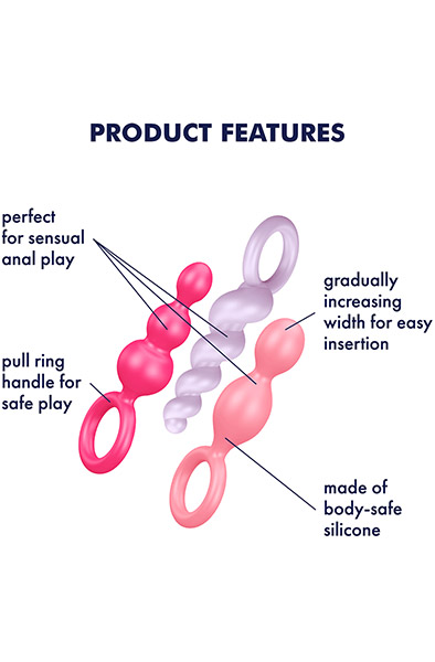 Satisfyer Booty Call Plugs Colored - Anālā spraudņa komplekts 2