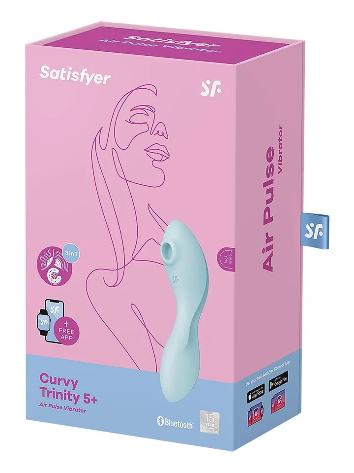 Satisfyer Curvy Trinity 5+ Connect App Blue - Gaisa spiediena vibrators 4 [full]