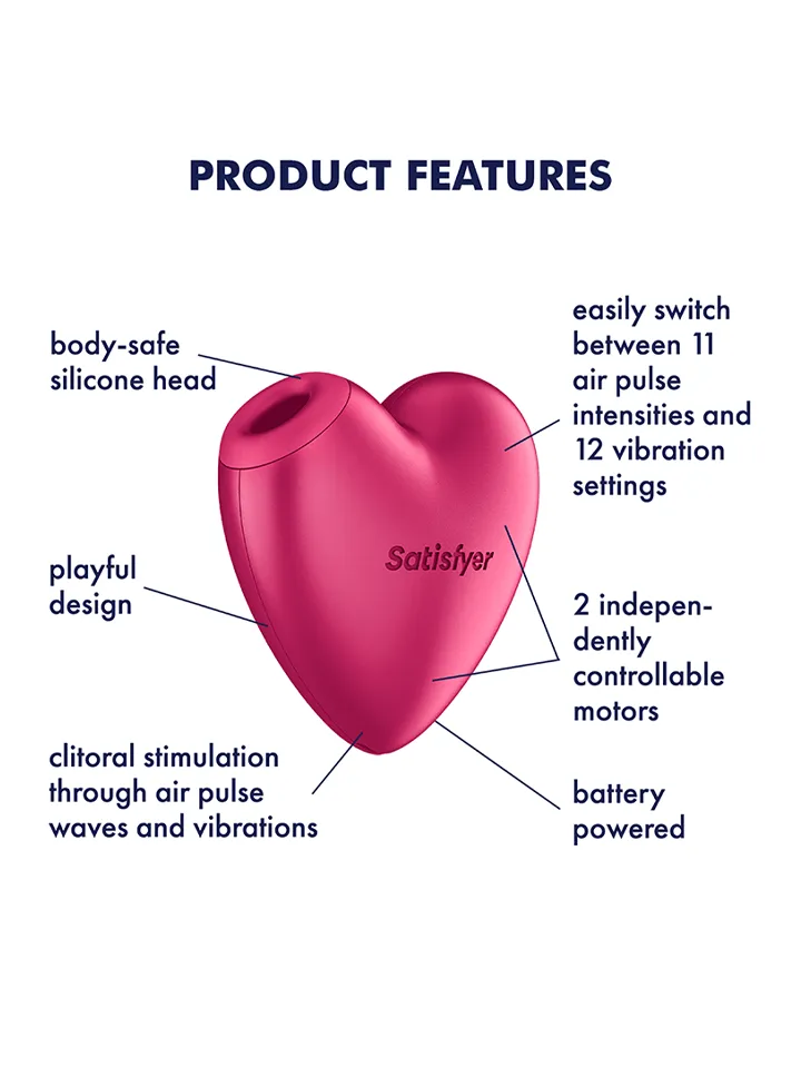 Satisfyer Cutie Heart Battery Powered - Gaisa spiediena vibrators 2 [full]