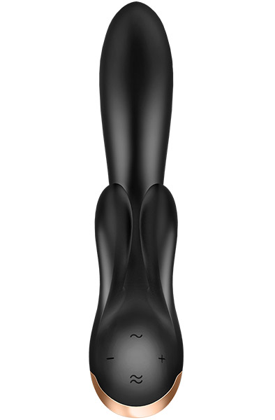 Satisfyer Double Flex Black - Lietotņu kontrolēts trušu vibrators 3